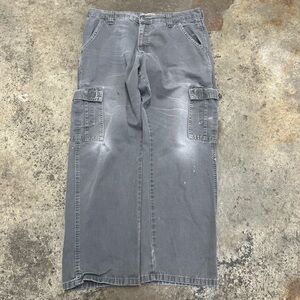 Wrangler Cargo Pants Men’s 34 x 30 Gray Faded Loose Fit Streetwear Skater Work